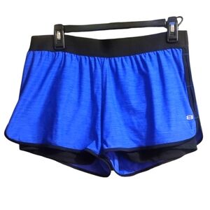 Layer 8 Women's Vibrant Blue and Black Athletic Running Shorts Size L